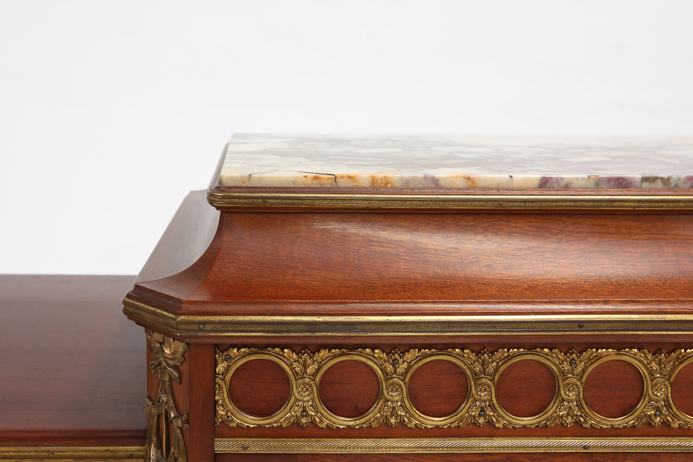 Rare Louis XVI display cabinet in marquetry with light, France ca. 1850thumbnail